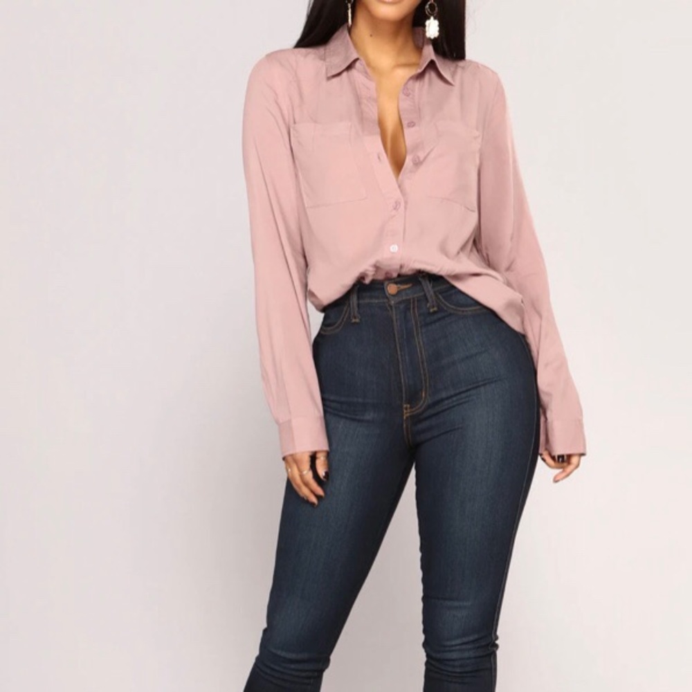 Fashion Nova Mauve Button Down Shirt